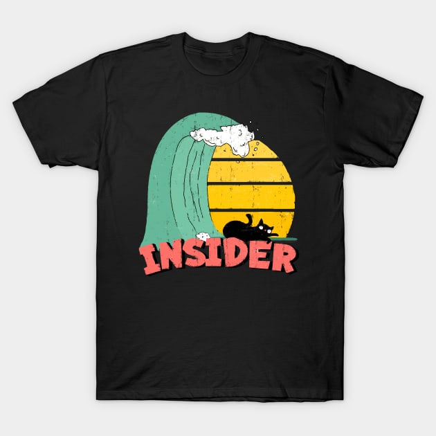 Insider Funny surfer cat T-Shirt by SashaShuba